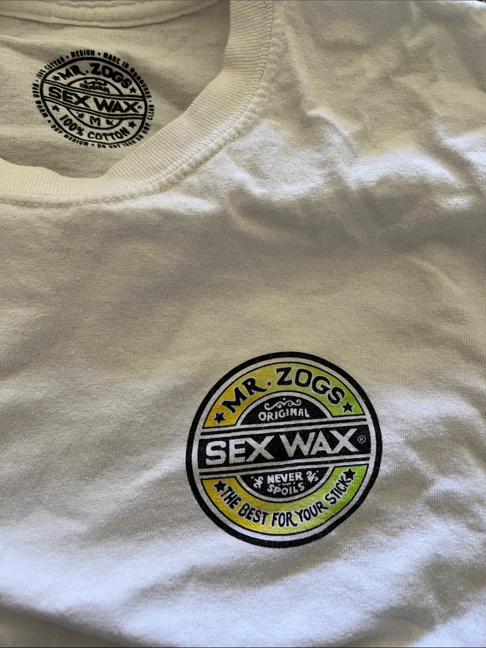 Mr. Zoggs Sex Wax White Long-Sleeve Crewneck Shirt - Picture 4 of 5